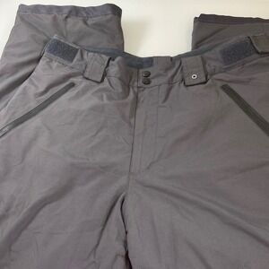 Polar Edge Mens Large Gray‎ Insulated Snow Ski Pants Zippered Pockets Outdoor